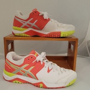 Asics Women's Athletic Shoes - Coral, White, Lime Accents